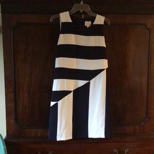 Julie brown navy and white stripe size 8 dress